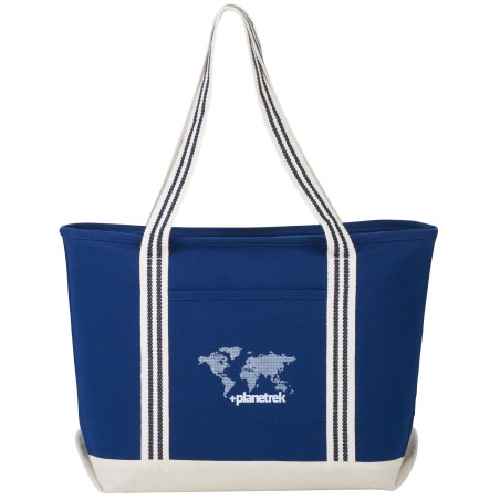Atlantic Stripe 20oz Cotton Zippered Boat Tote