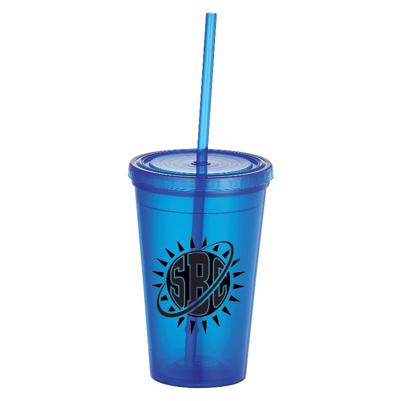 Iceberg 16oz Double-Wall Tumbler w/Straw