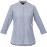 Women's HUNTINGTON Three Quarter Sleeve Dotted Mandarin Collar Button Up Shirt