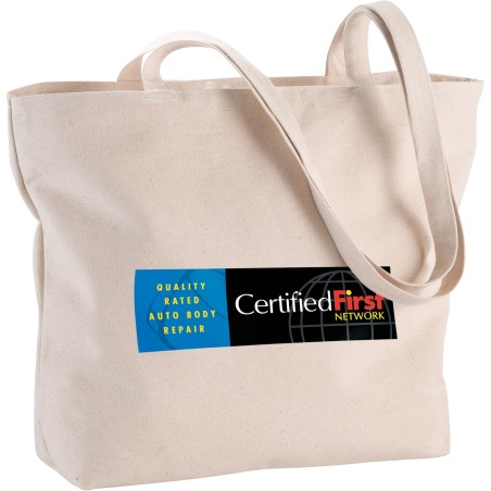 Zippered 10oz Cotton Canvas Shopper Tote