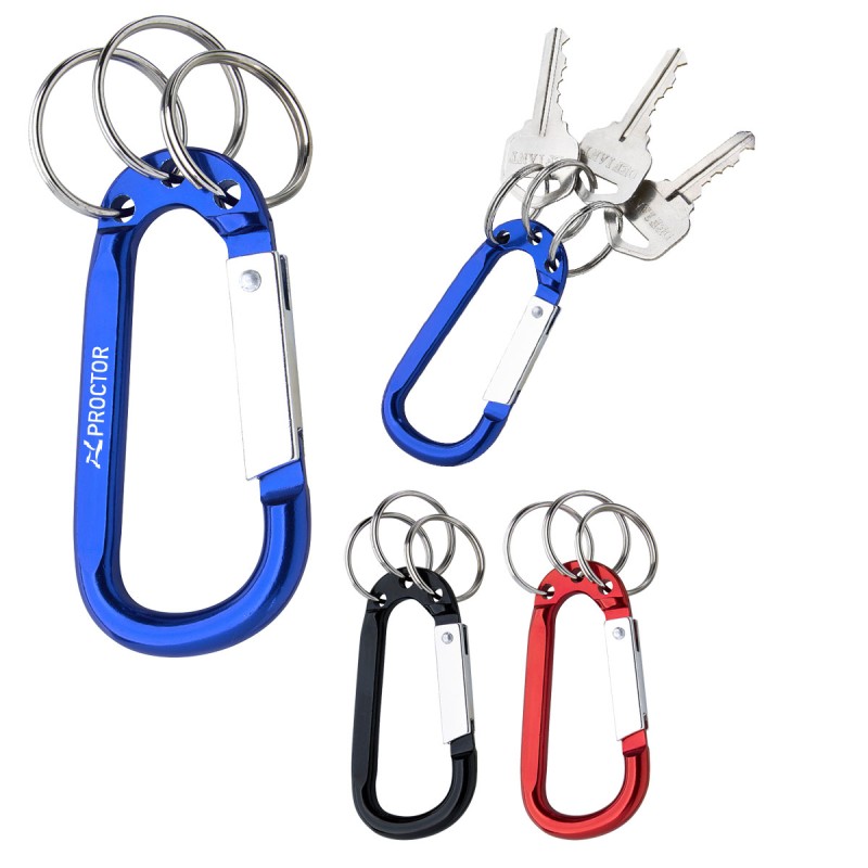 8mm Carabiner With Triple Split Ring 8mm Carabiner With Triple Split Ring