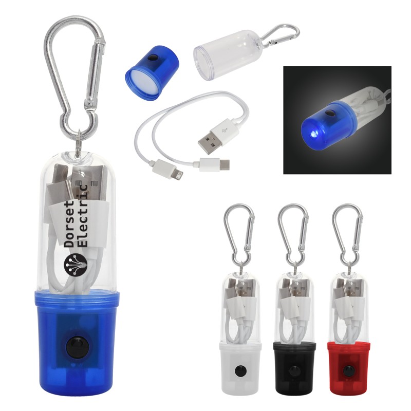 3-in-1 Charging Cable With Flashlight Case