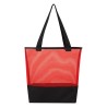 Sheer Mesh Pinstripe Tote Bag