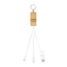 Bamboo Phone Holder Keyring With Charging Cables