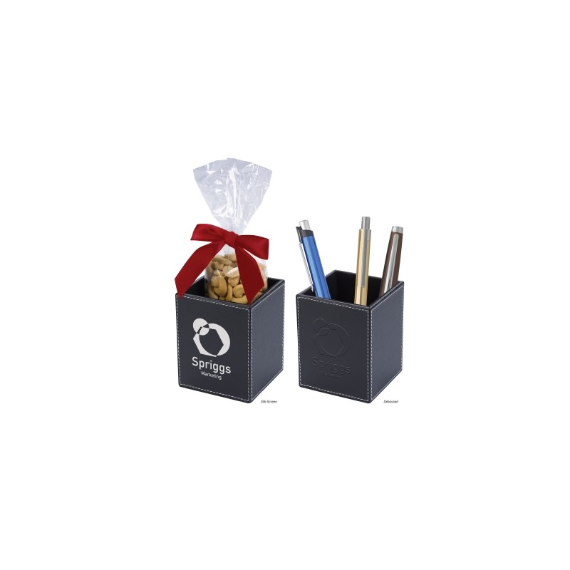 Faux Leather Pen Cup Set